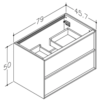 Servantskap Ekskär Valnøtt Matt 80 cm