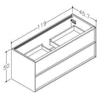 Servantskap Ekskär Valnøtt Matt 120 cm