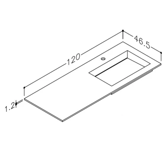 Servant <strong>Corian N</strong>  Høyre Hvit Matt 120 cm