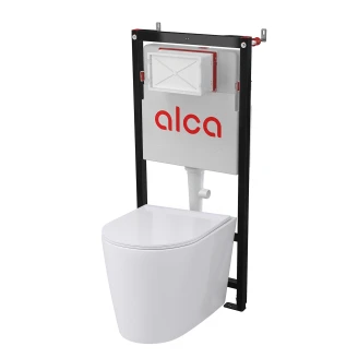 Badrumspaket Toalett <strong>Mila</strong>  Vit Blank med WC-fixtur Alca