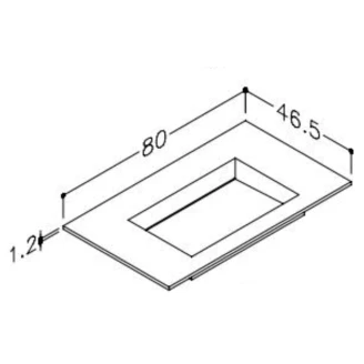 Tvättställ <strong>Corian N</strong>  Vit Matt 80 cm