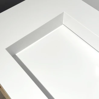 Dubbelt Tvättställsskåp <strong>Ekskär</strong>  Valnöt Matt 160 cm med Corian Dubbelt Handfat Vit Matt