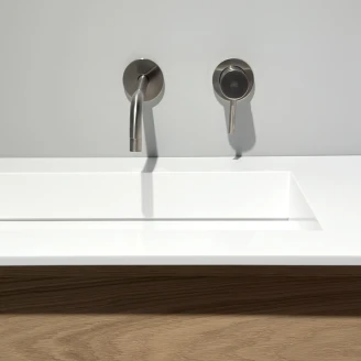 Dubbelt Tvättställ <strong>Corian N</strong>  Vit Matt 160 cm