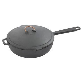 Barebones Stekpanna med Lock <strong>Ferroa</strong>  Emaljerat Gjutjärn Svart, Beige Ø 25 cm