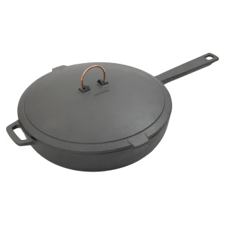 Barebones Stekpanna med Lock <strong>Ferroa</strong>  Emaljerat Gjutjärn Svart, Beige Ø 30 cm