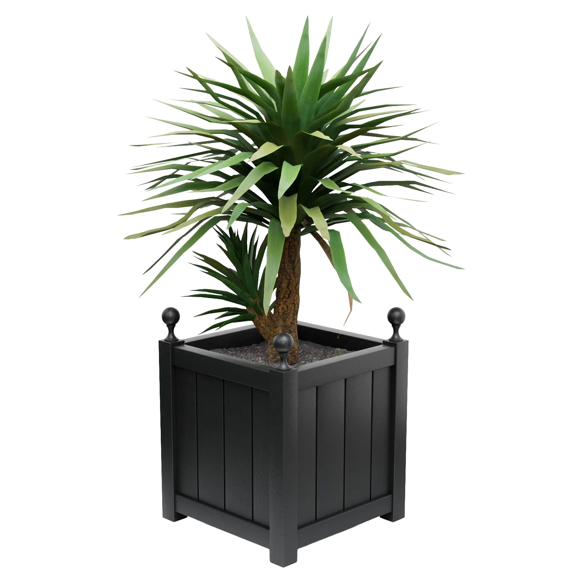 Utekruka Metall Edenbridge Svart 60 cm med Dekorativa Kulor