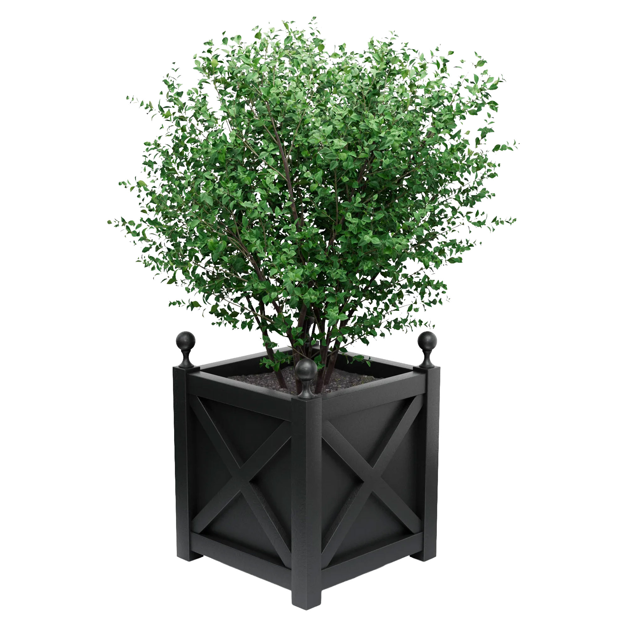 Utekruka Metall Berkley Svart 60 cm med Dekorativa Kulor