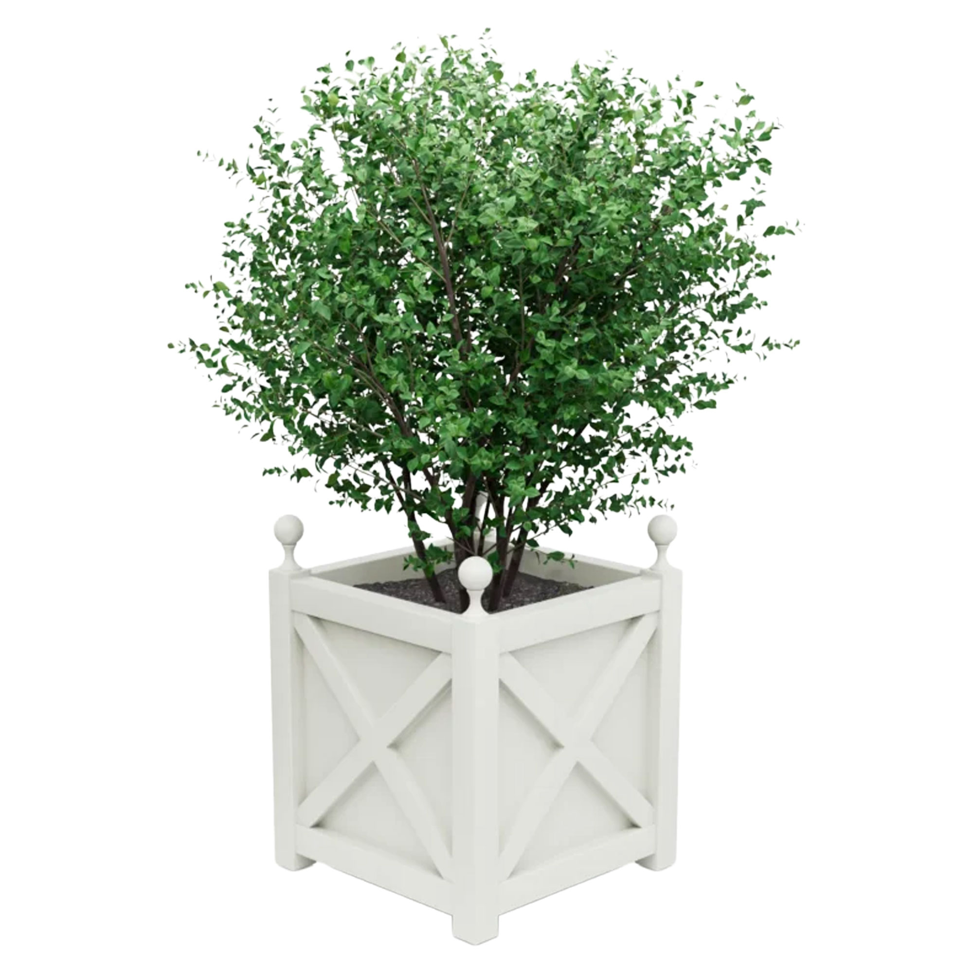 Utekruka Metall Berkley Vit 60 cm med Dekorativa Kulor