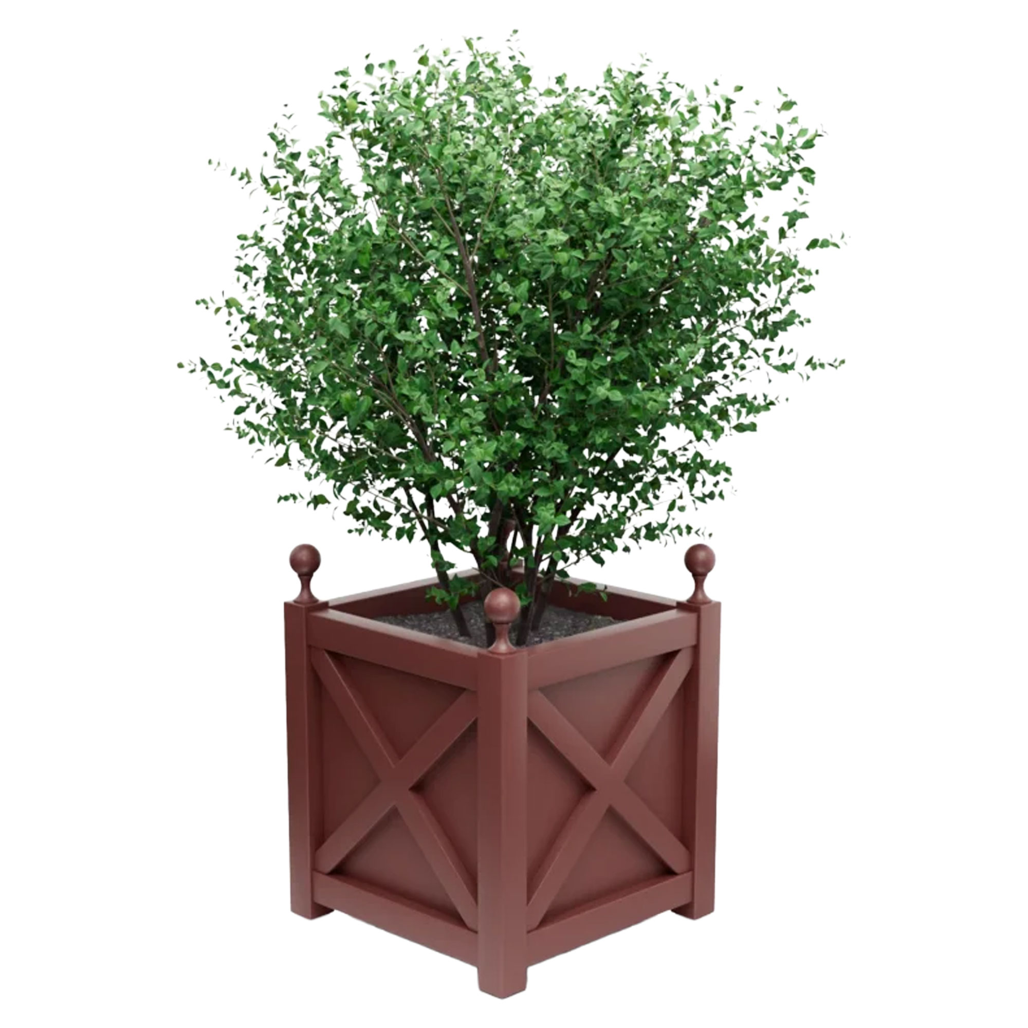 Utekruka Metall Berkley Rubinröd 60 cm med Dekorativa Kulor