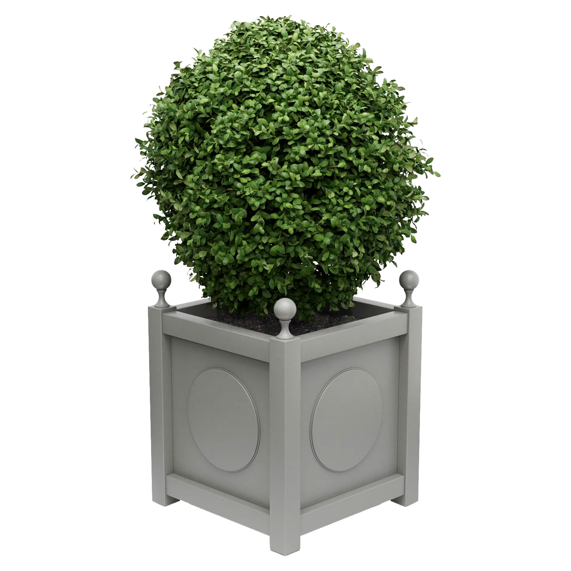 Utekruka Metall Marseille Dammgrå 60 cm med Dekorativa Kulor