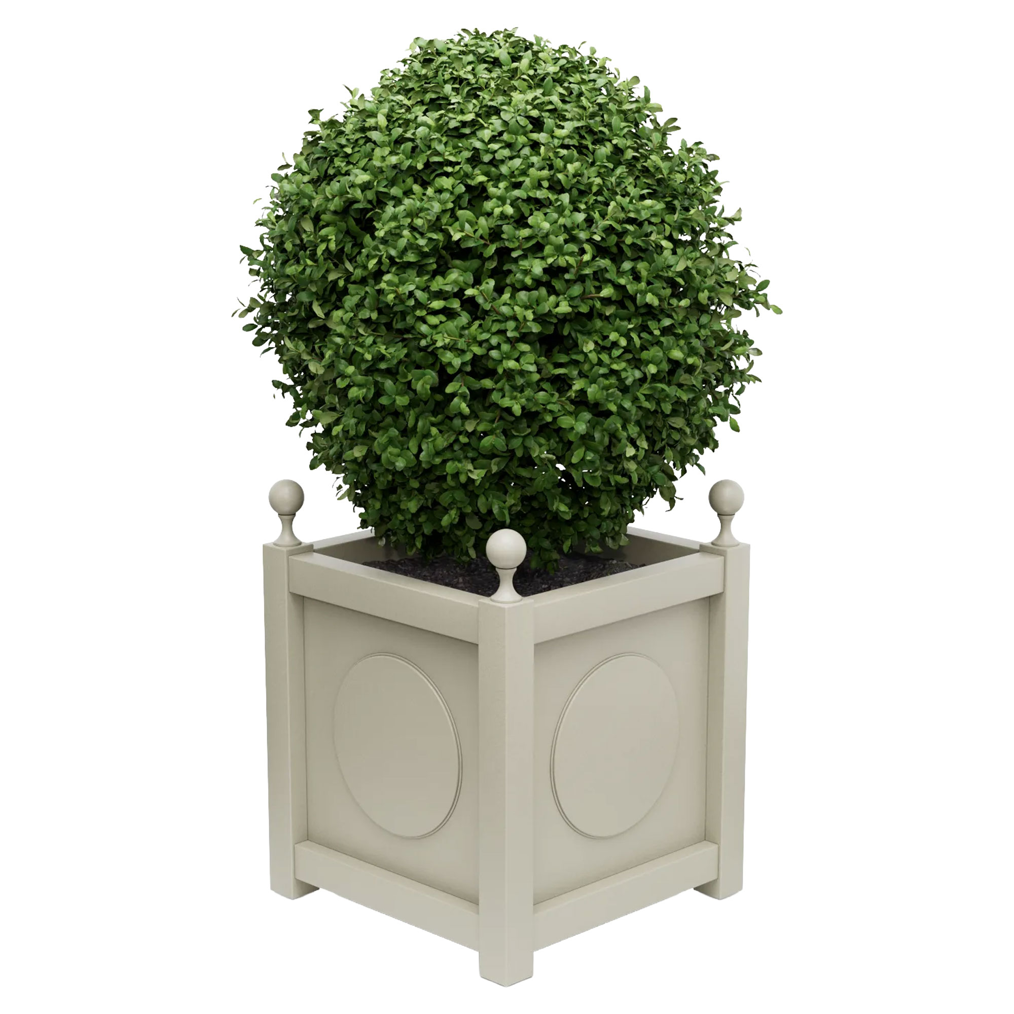 Utekruka Metall Marseille Pebbelgrå 75 cm med Dekorativa Kulor