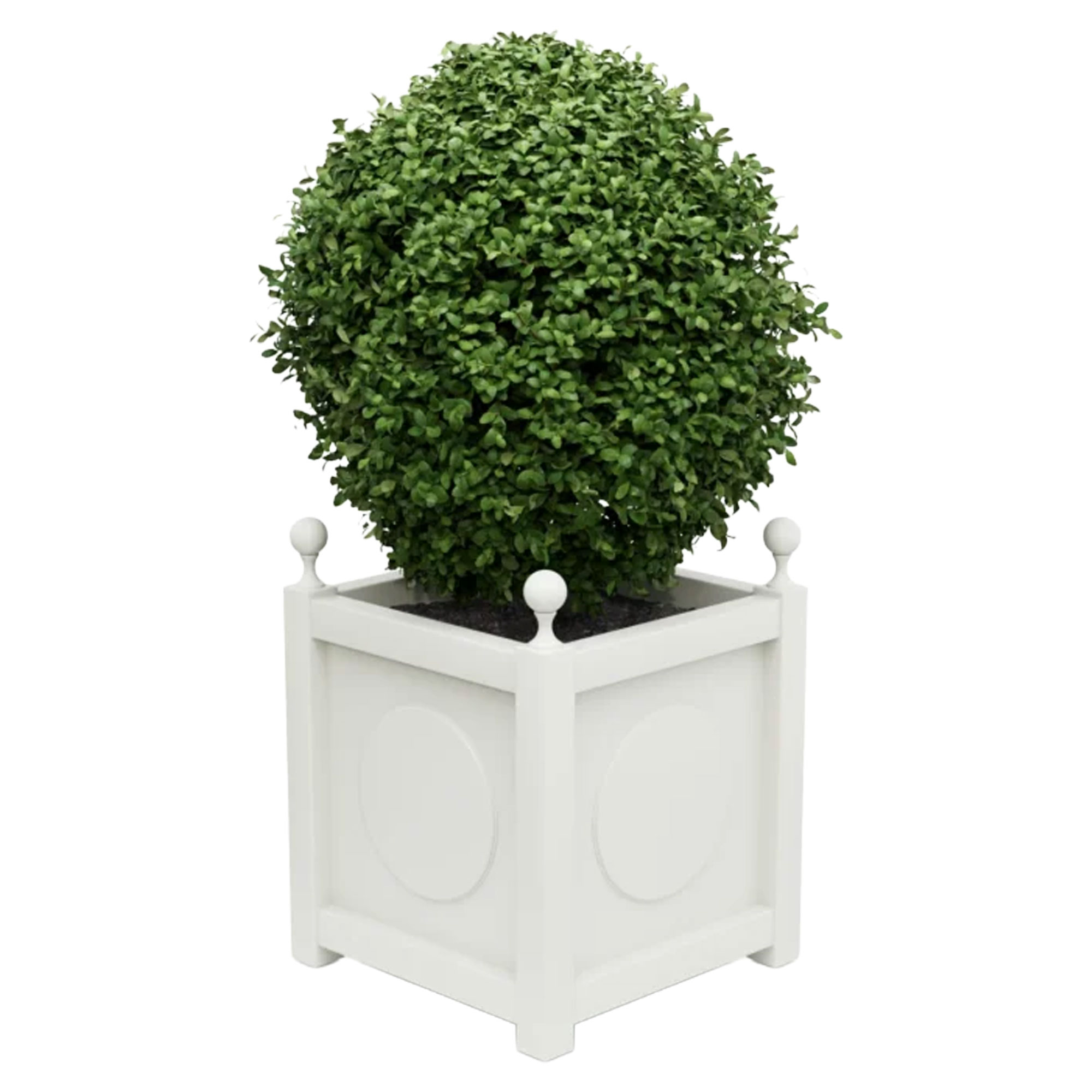 Utekruka Metall Marseille Vit 75 cm med Dekorativa Kulor