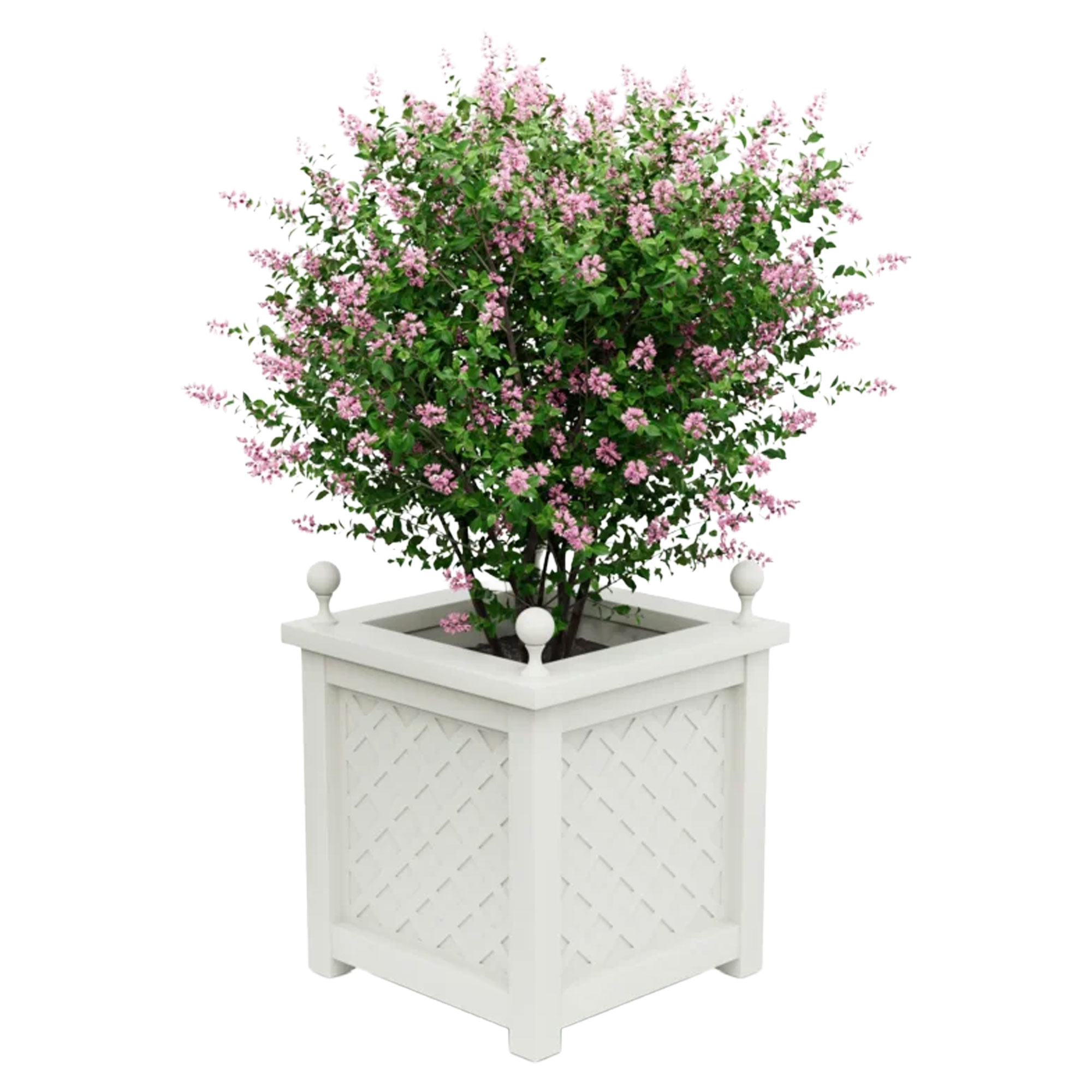 Utekruka Metall Bloomsbury Vit 60 cm med Dekorativa Kulor & Överkant