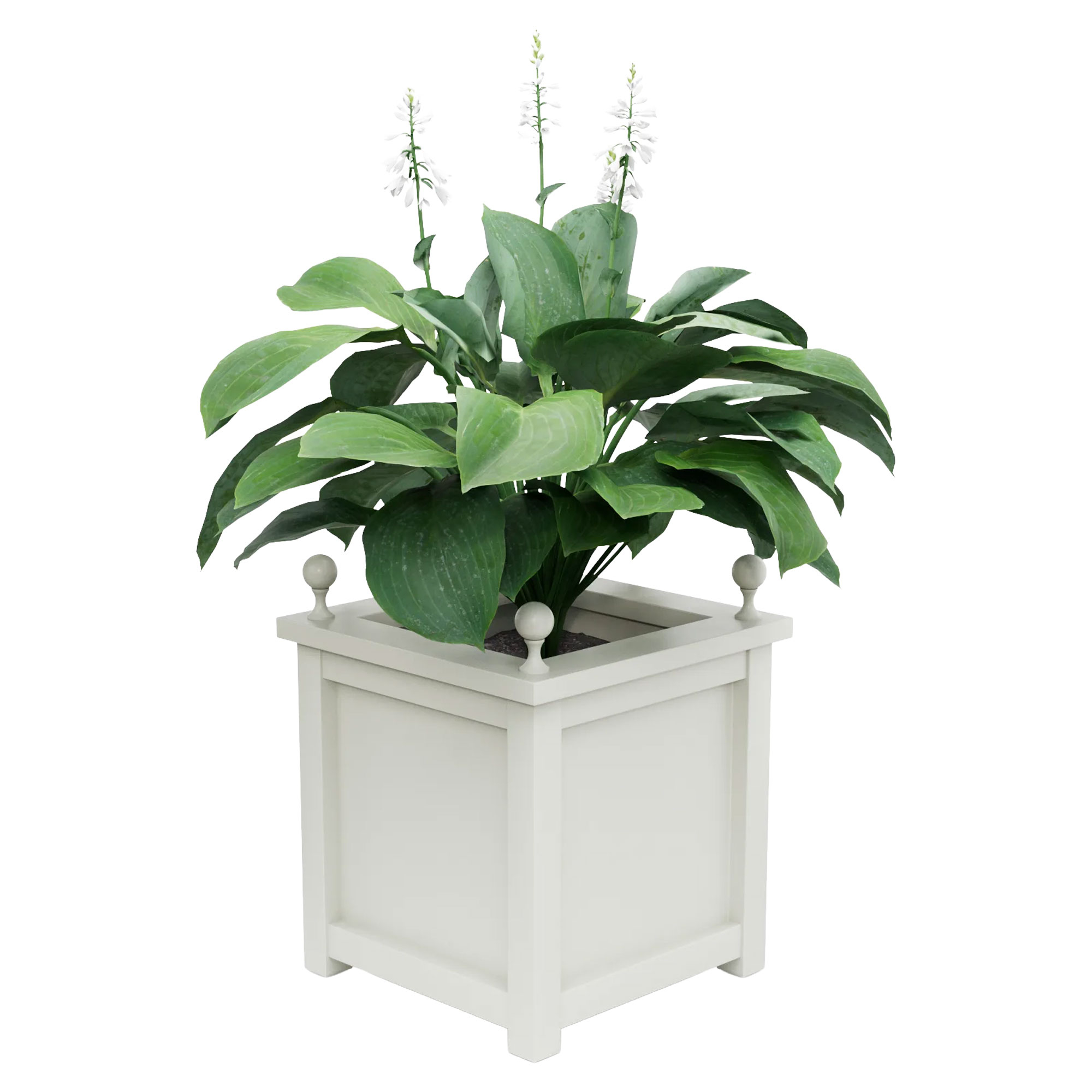 Utekruka Metall Elmsford Vit 60 cm med Dekorativa Kulor & Överkant