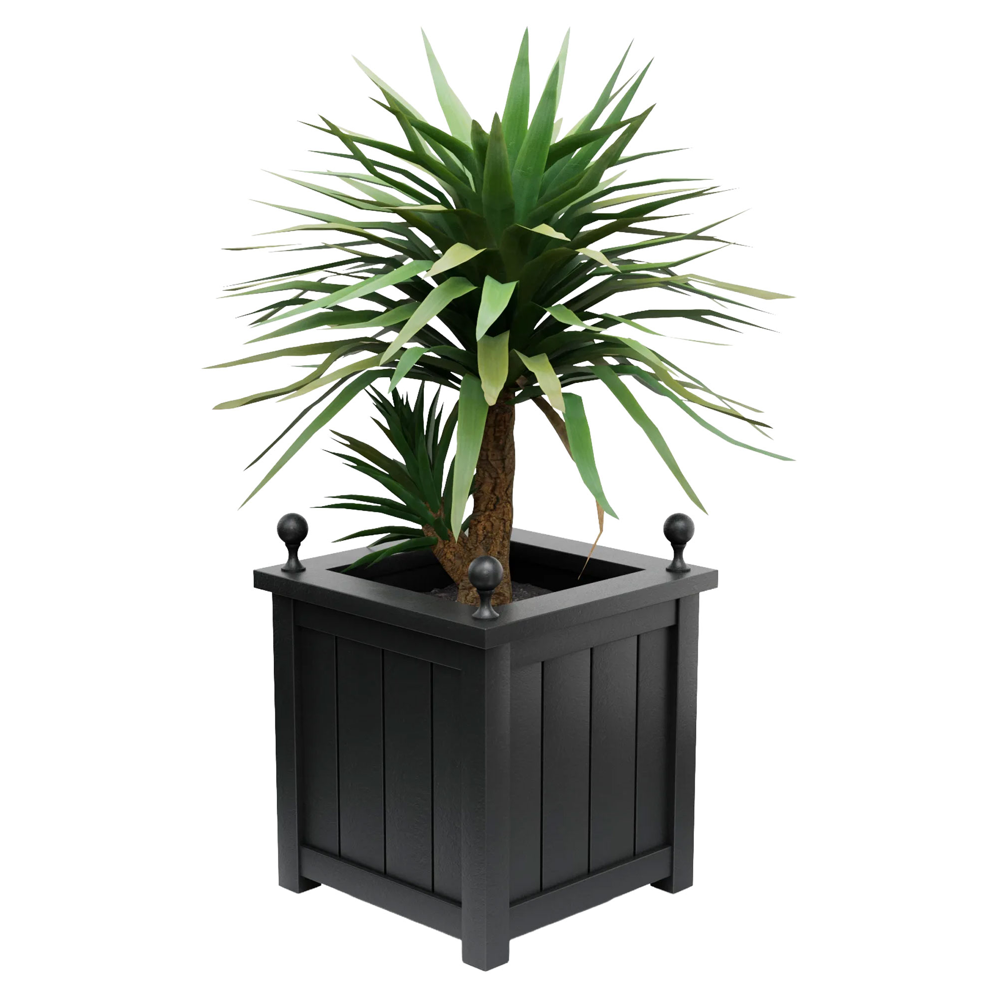 Utekruka Metall Edenbridge Svart 75 cm med Dekorativa Kulor & Överkant