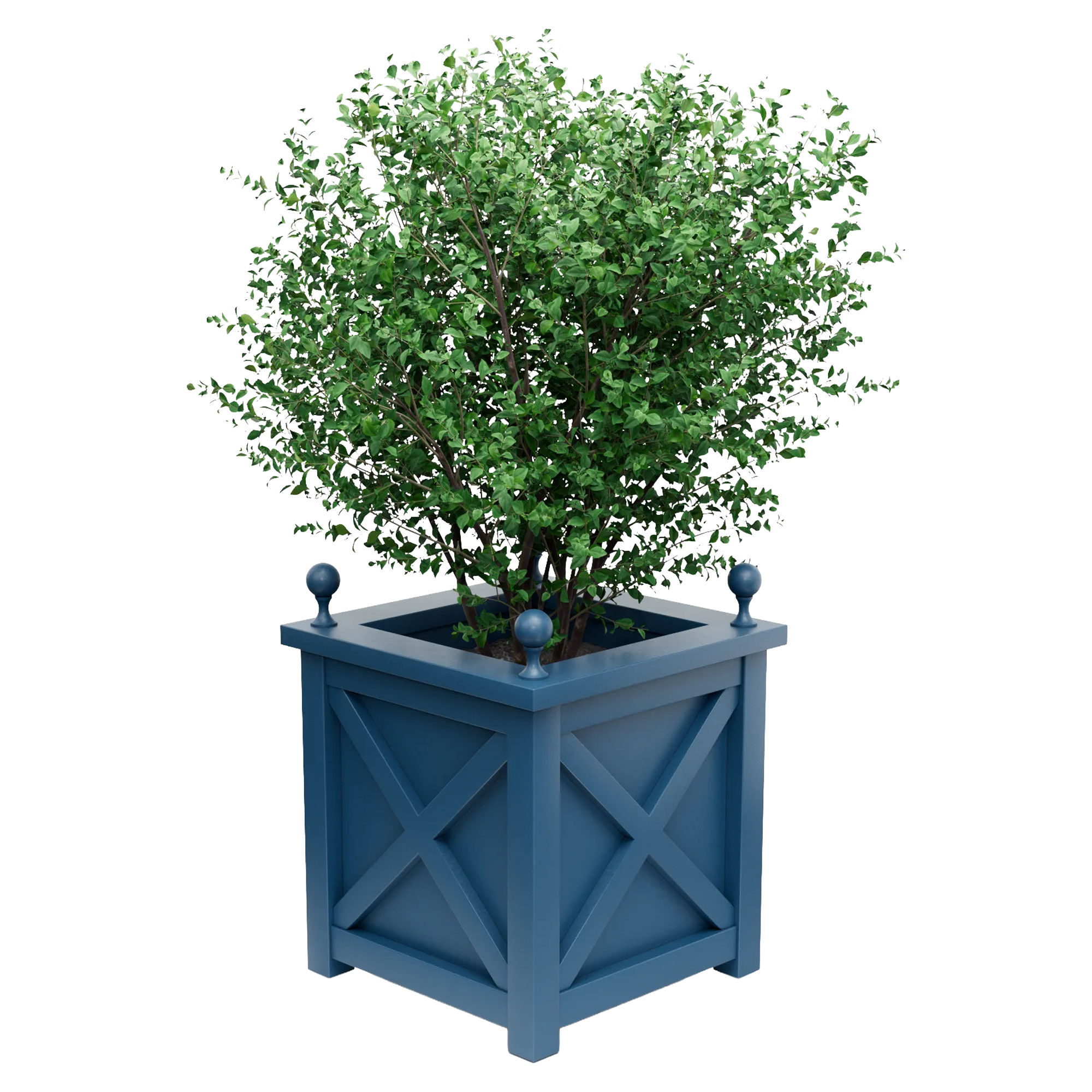 Utekruka Metall Berkley Azurblå 60 cm med Dekorativa Kulor & Överkant