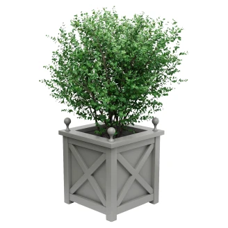 Utekruka Metall <strong>Berkley</strong>  Dammgrå 60 cm med Dekorativa Kulor & Överkant