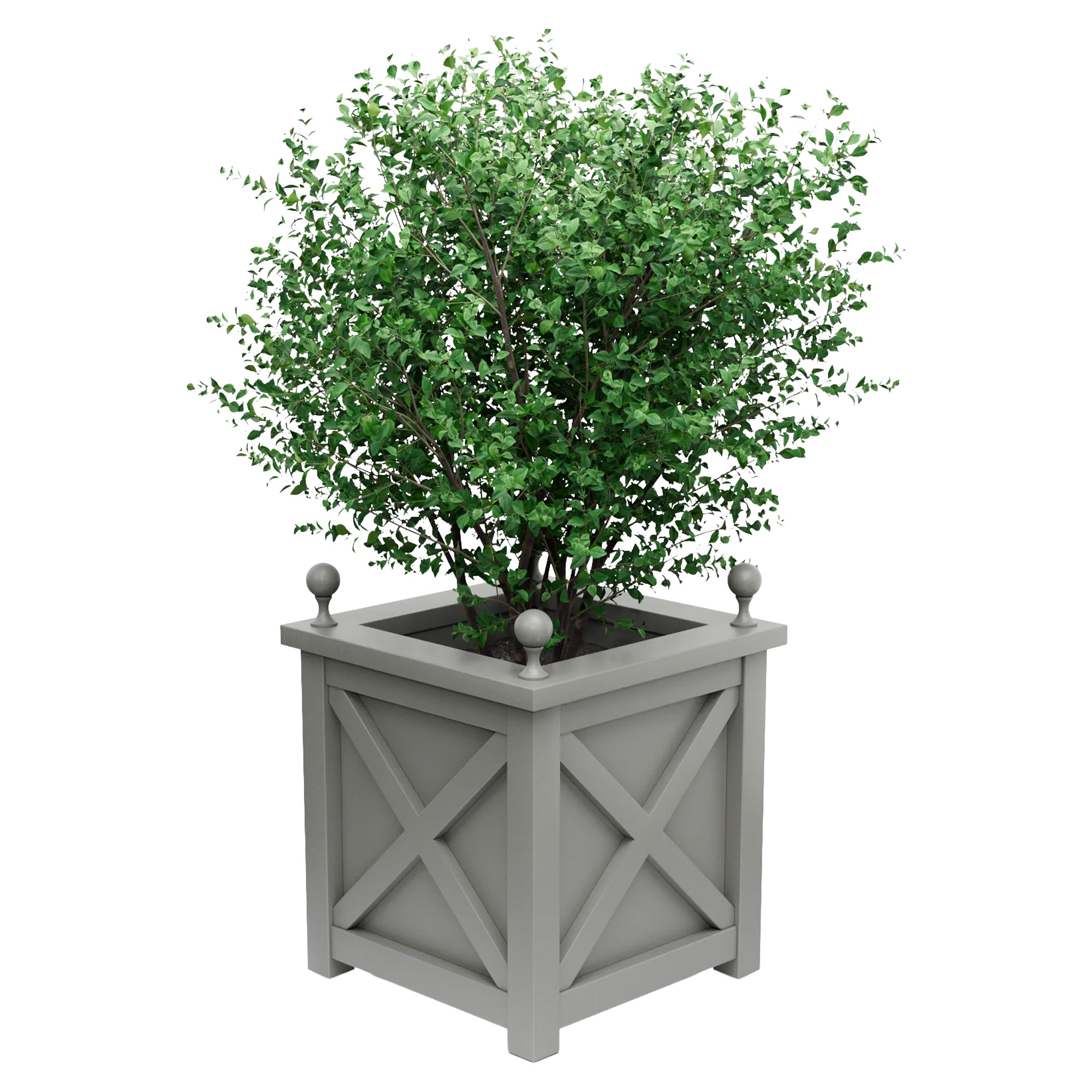 Utekruka Metall Berkley Dammgrå 75 cm med Dekorativa Kulor & Överkant