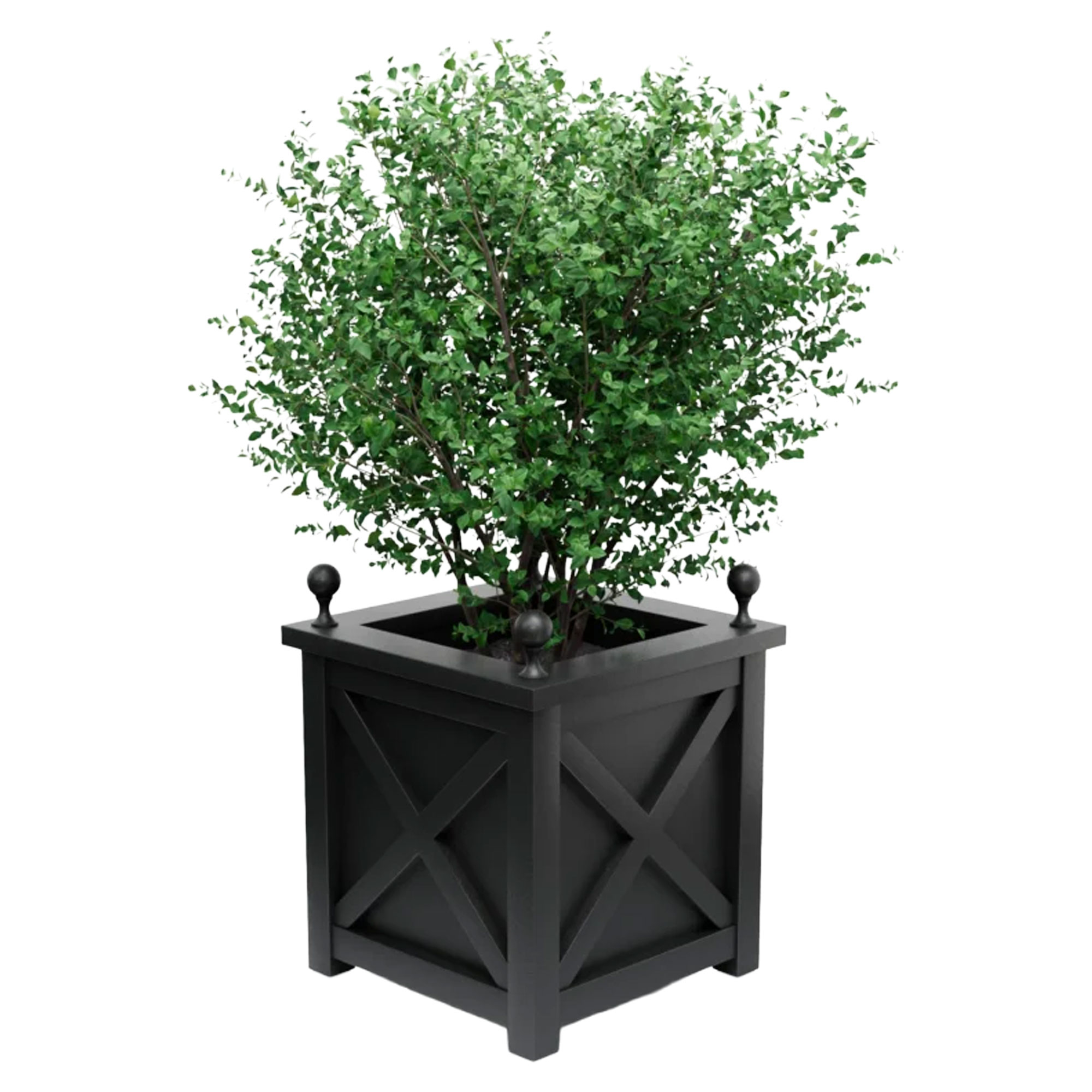 Utekruka Metall Berkley Svart 75 cm med Dekorativa Kulor & Överkant