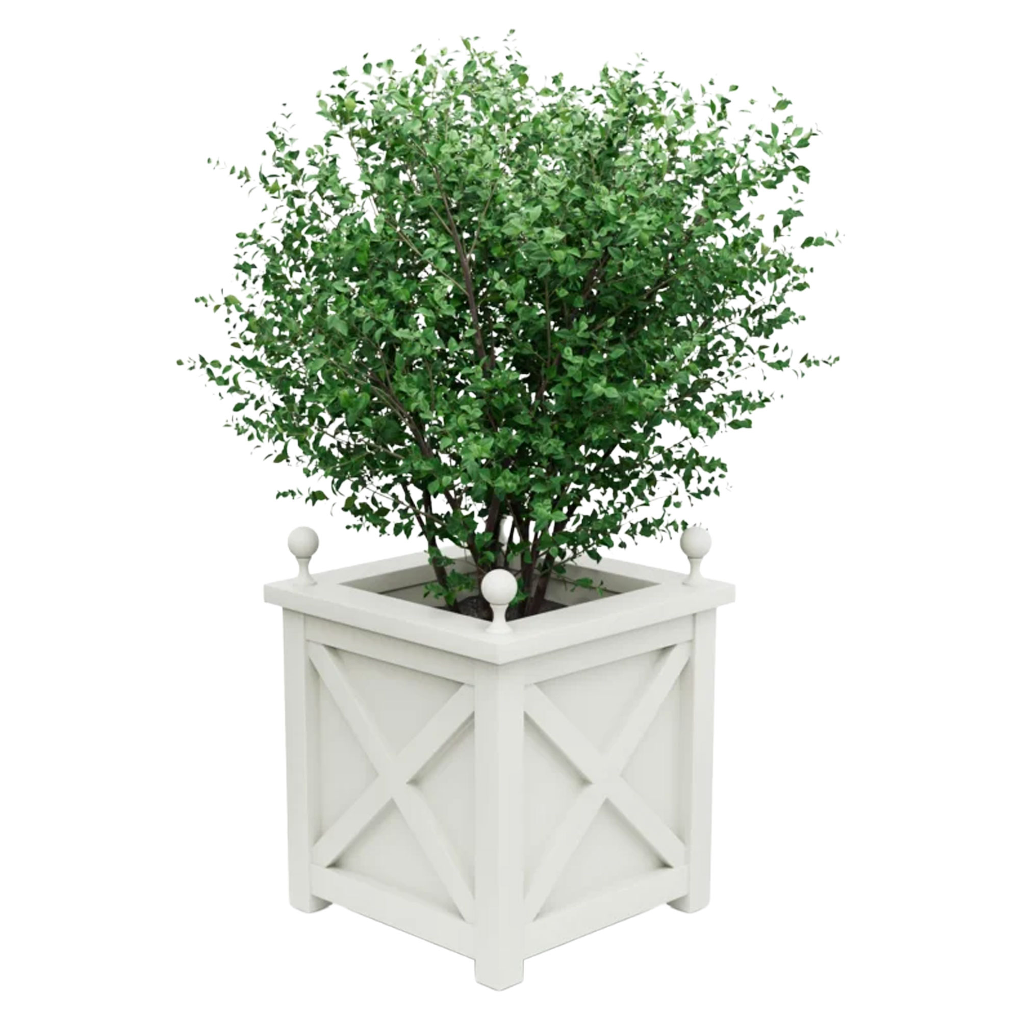 Utekruka Metall Berkley Vit 75 cm med Dekorativa Kulor & Överkant