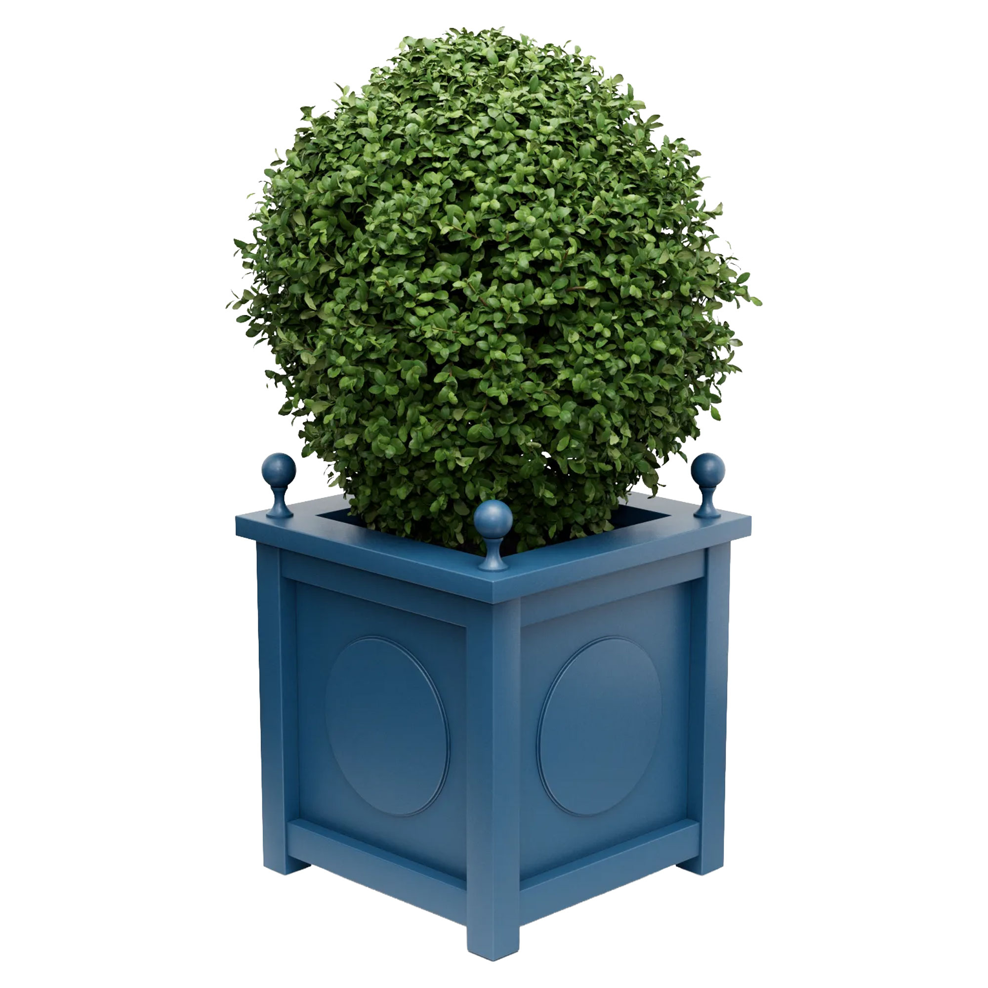 Utekruka Metall Marseille Azurblå 60 cm med Dekorativa Kulor & Överkant