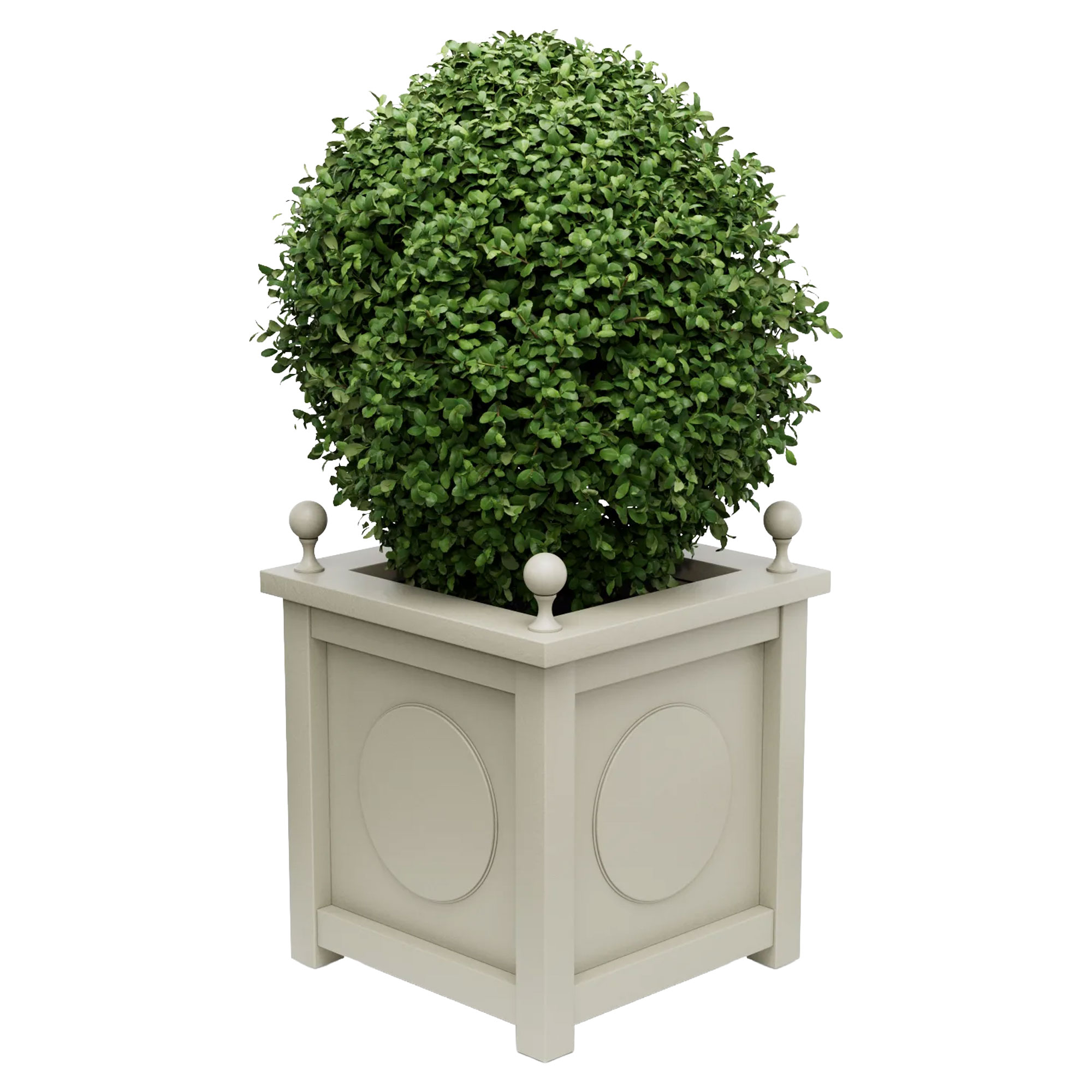 Utekruka Metall Marseille Pebbelgrå 60 cm med Dekorativa Kulor & Överkant