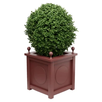 Utekruka Metall <strong>Marseille</strong>  Rubinröd 60 cm med Dekorativa Kulor & Överkant