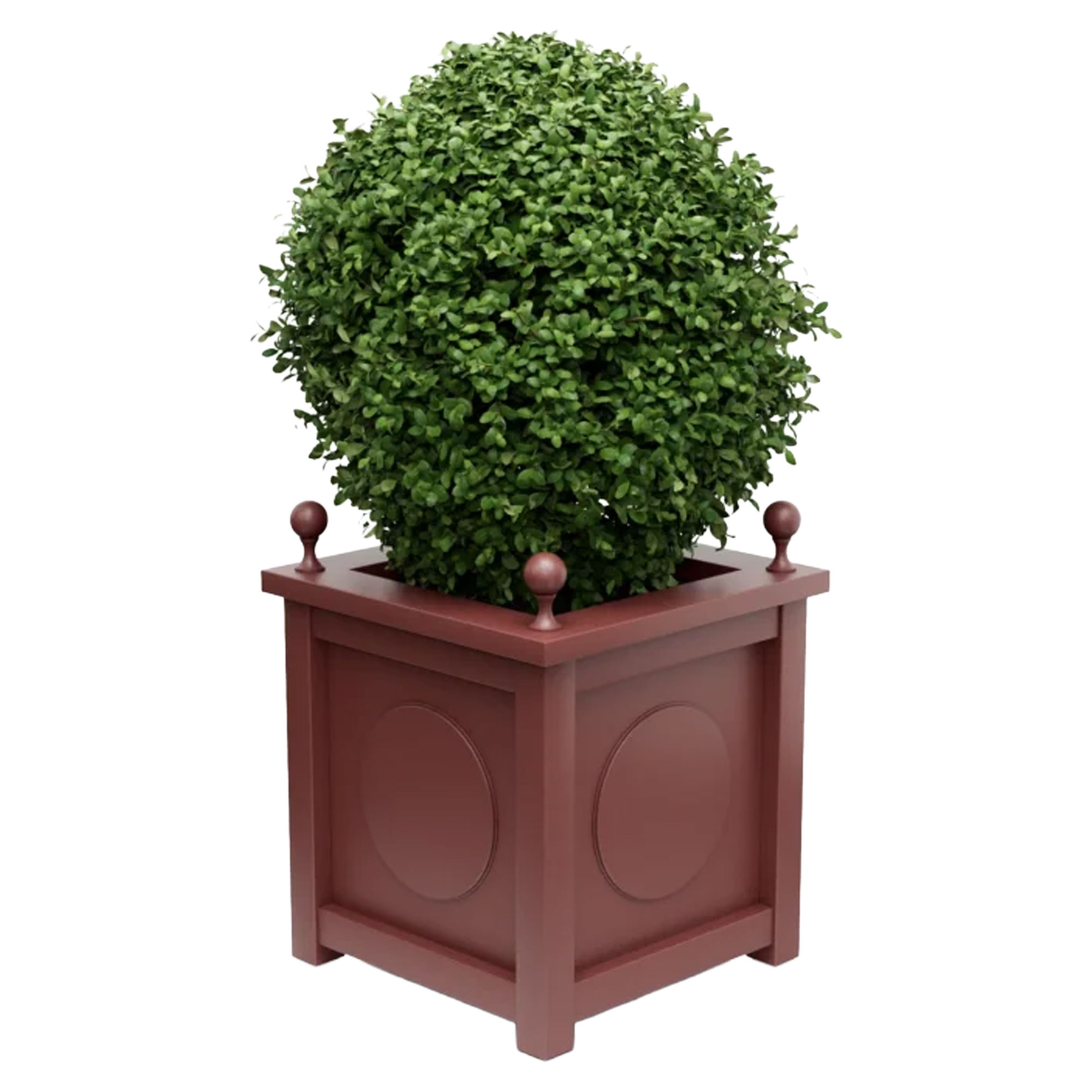 Utekruka Metall Marseille Rubinröd 60 cm med Dekorativa Kulor & Överkant