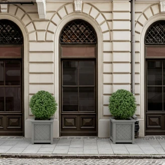 Utekruka Metall <strong>Bloomsbury</strong>  Dammgrå 60 cm med Dekorativ Överkant