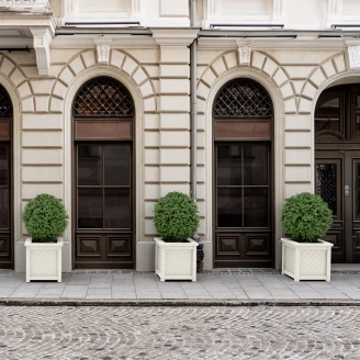 Utekruka Metall <strong>Bloomsbury</strong>  Vit 60 cm med Dekorativ Överkant