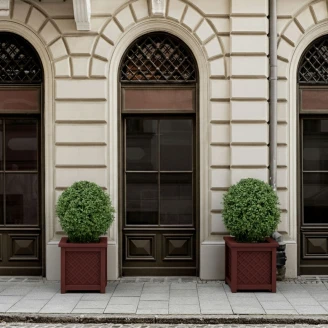 Utekruka Metall <strong>Bloomsbury</strong>  Rubinröd 60 cm med Dekorativ Överkant