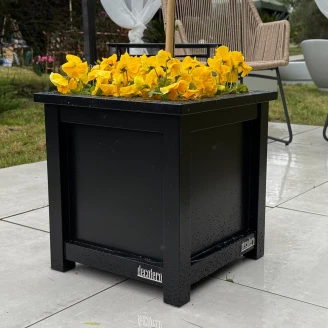 Utekruka Metall <strong>Elmsford</strong>  Svart 60 cm med Dekorativ Överkant