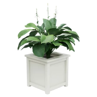 Utekruka Metall <strong>Elmsford</strong>  Vit 75 cm med Dekorativ Överkant