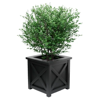 Utekruka Metall <strong>Berkley</strong>  Svart 60 cm med Dekorativ Överkant