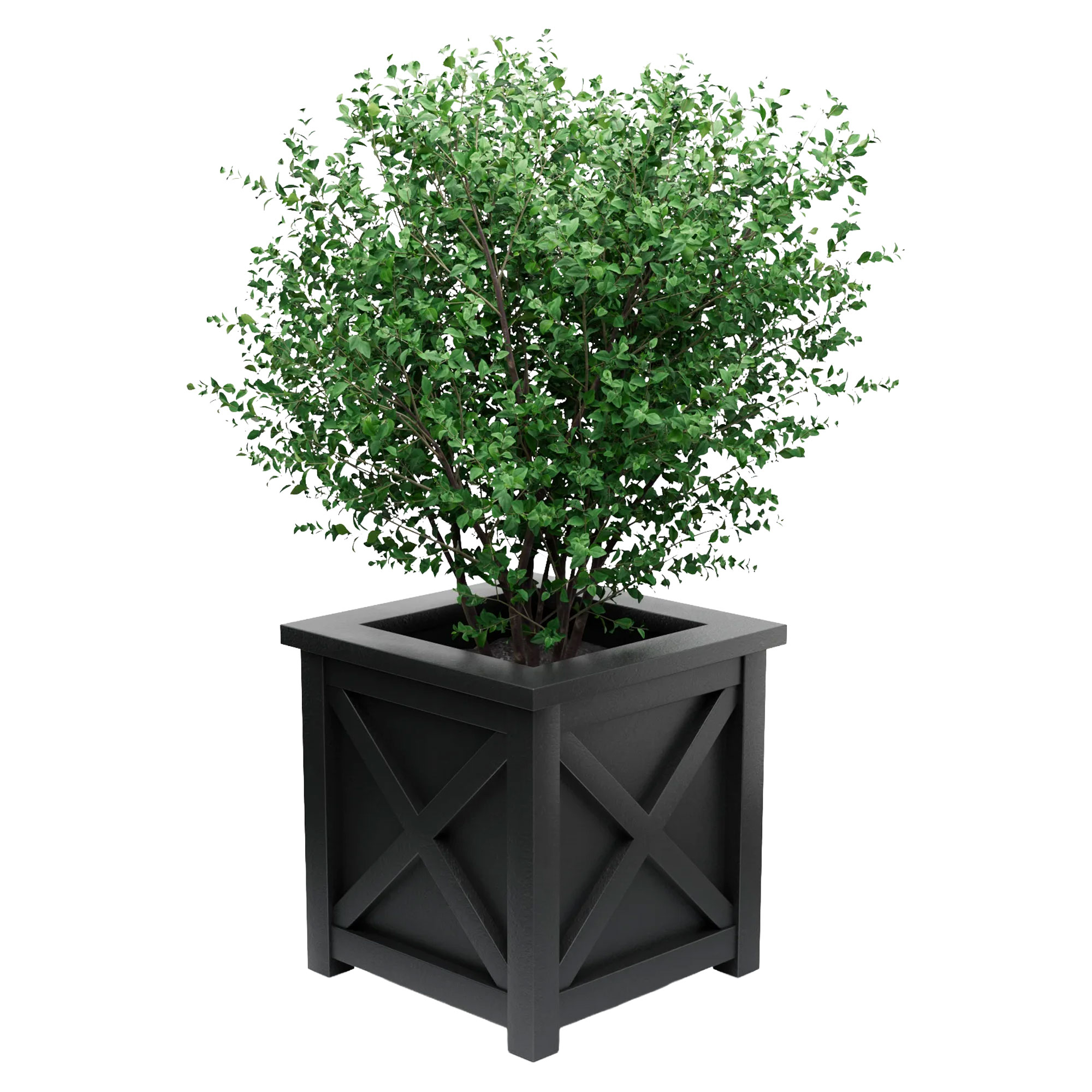 Utekruka Metall Berkley Svart 75 cm med Dekorativ Överkant