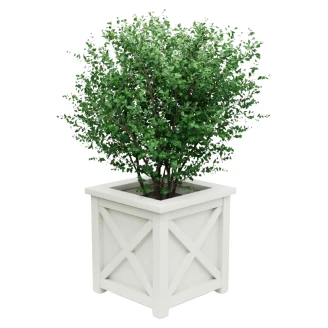 Utekruka Metall <strong>Berkley</strong>  Vit 75 cm med Dekorativ Överkant