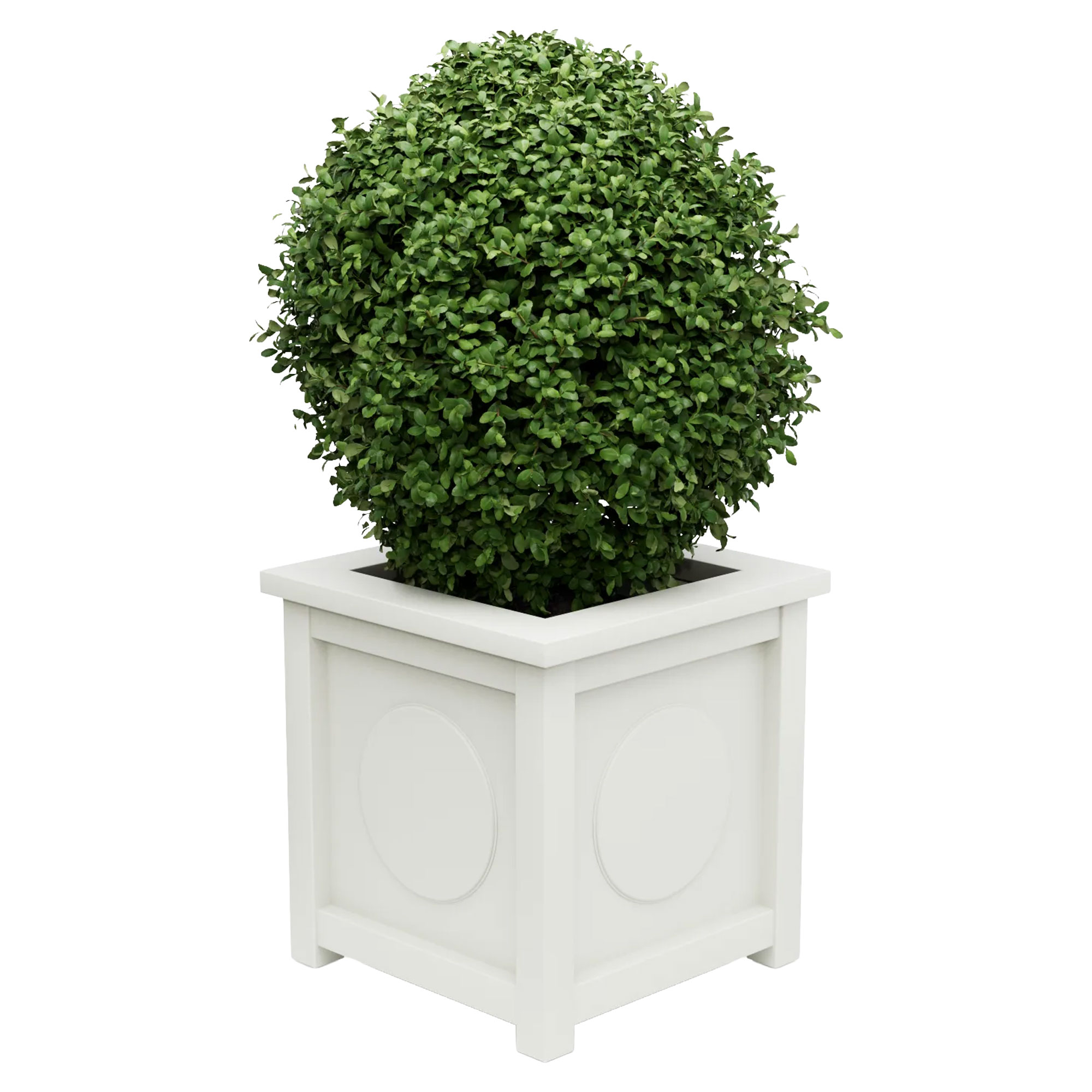 Utekruka Metall Marseille Vit 60 cm med Dekorativ Överkant