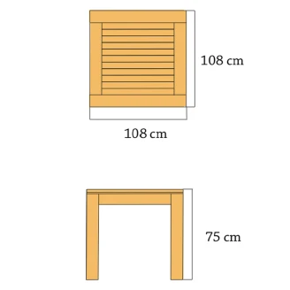 Trädgårdsbord för Matplats <strong>Linwood</strong>  Trä 108x108 cm