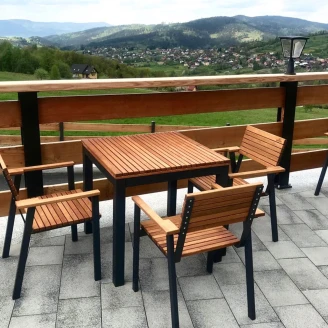 Trädgårdsbord <strong>Wildfern</strong>  Trä, Svart 80x80 cm