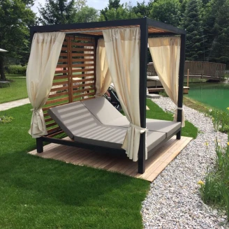 Pergola med Dobbel Solseng <strong>Greenora</strong>  Tre, Svart