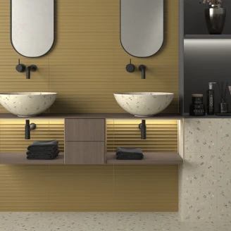 Dune Kakel Fragmenta Ima Mostaza Matt Relief 10x40 cm