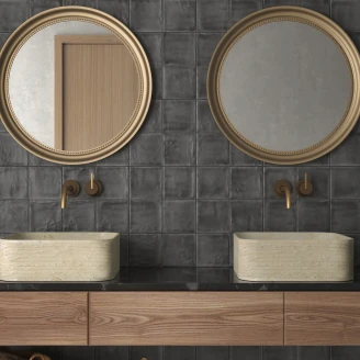 Dune Kakel Riad Svart Blank 13x13 cm