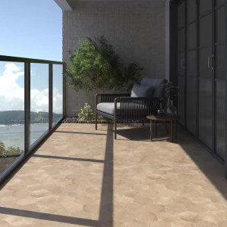 Dune Hexagon Klinker Riad Cacao Matt 22x25 cm