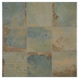 Klinker <strong>Opale</strong>  Verdigris Dekor Matt 45x45 (15x15) cm