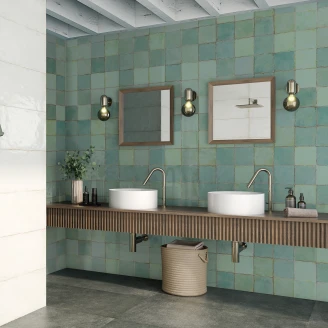 Klinker <strong>Havrust</strong>  Grön Matt Rustik 45x45 (15x15) cm