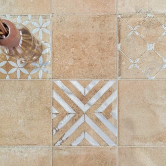 Klinker <strong>Taverna</strong>  Beige-Vit Matt Rustik 45x45 (15x15) cm