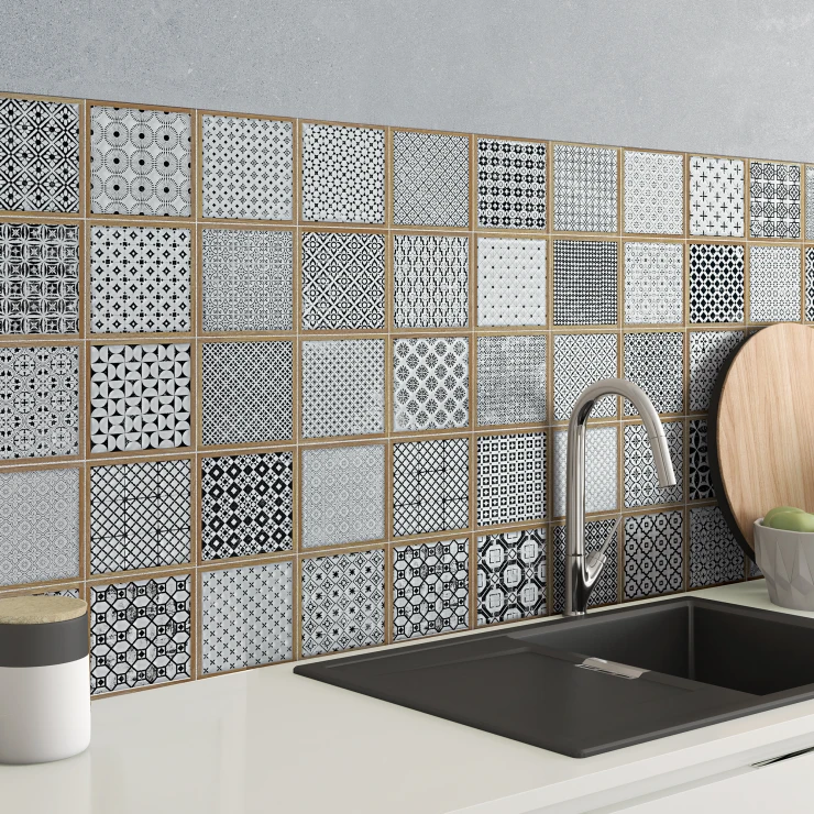 Gulvflis Rute Flerfarget Matt 45x45 (15x15) cm
