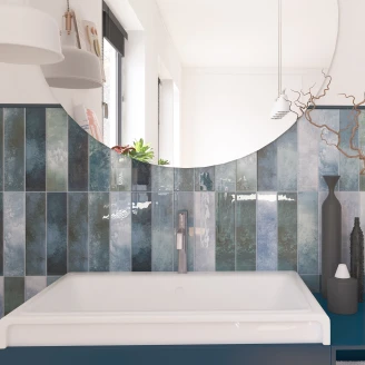 Kakel <strong>Auri</strong>  Hav Blank 6x25 cm