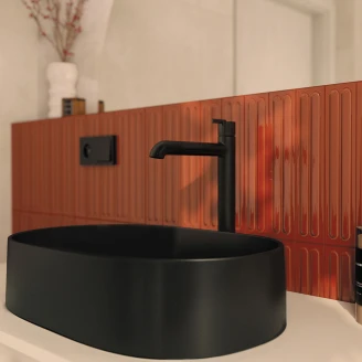Servantbatteri Høy <strong>Silia</strong>  Svart Matt