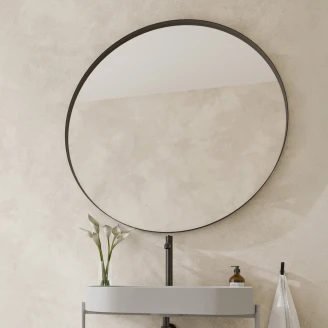 Woood Spegel <strong>Doutzen</strong>  Svart Ø 80 cm